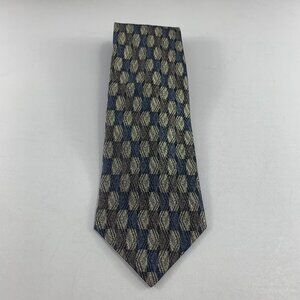 Privado Olive Green / Blue Geometric  Men's Tie 4" x 60"
